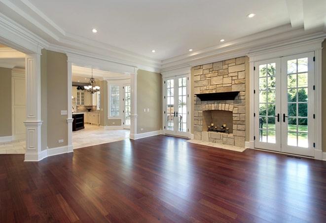 professional wood flooring installation in progress